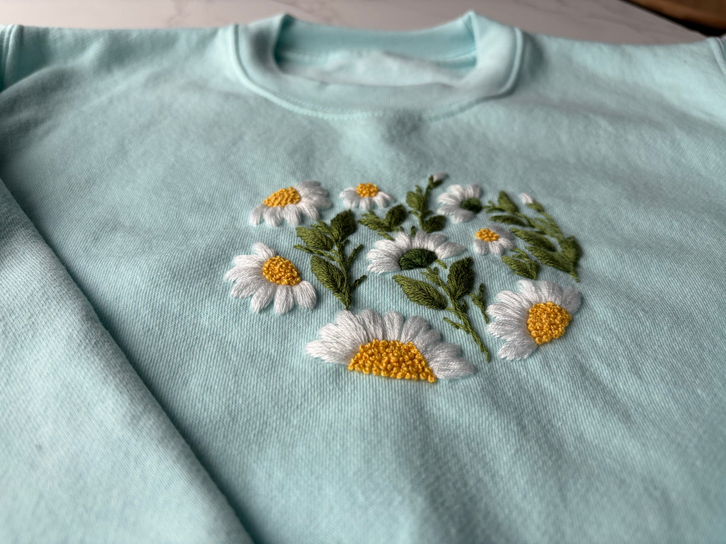 Aqua Blue Daisy jumper