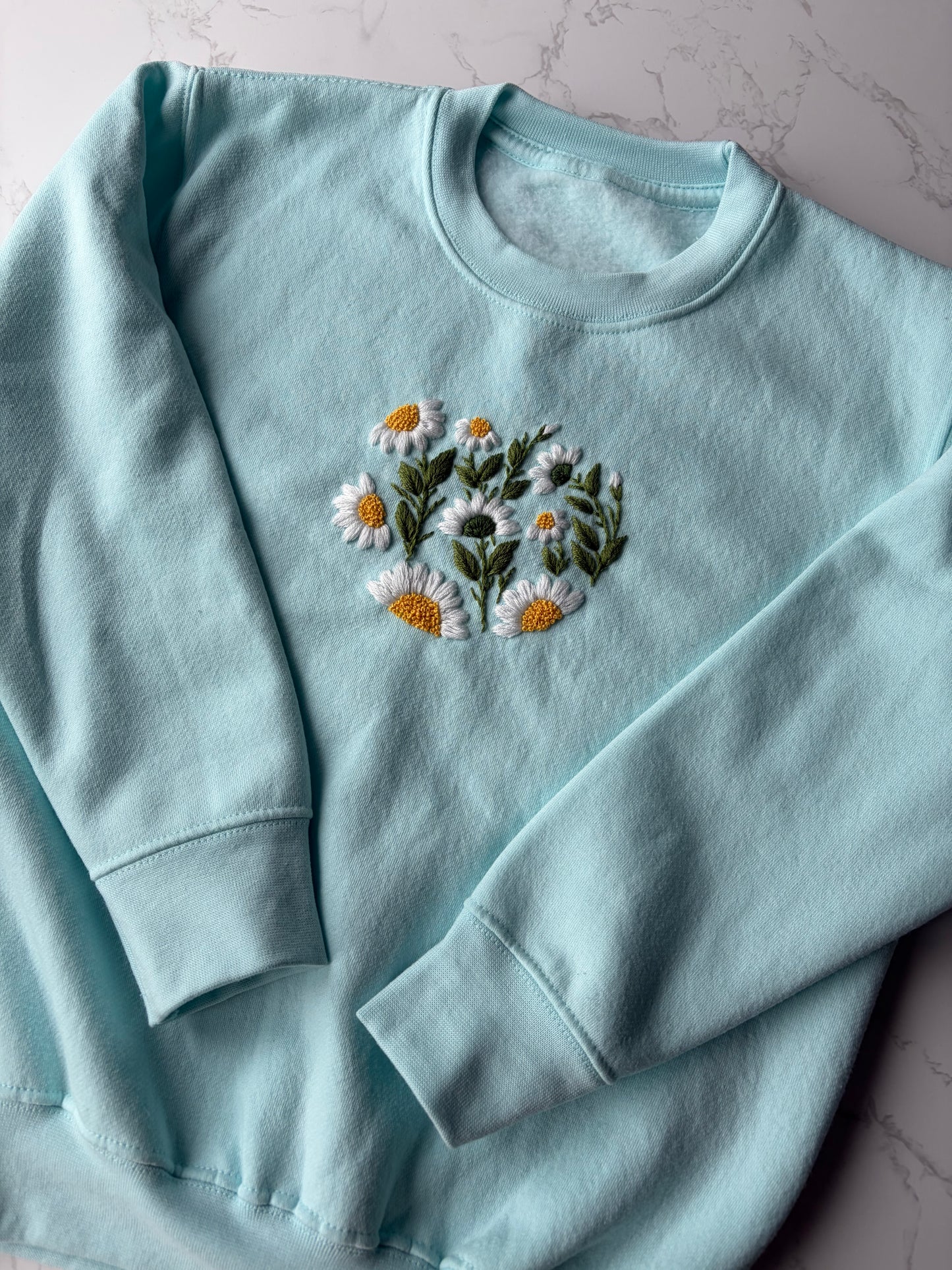 Aqua Blue Daisy jumper