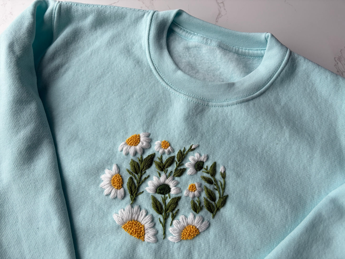 Aqua Blue Daisy jumper