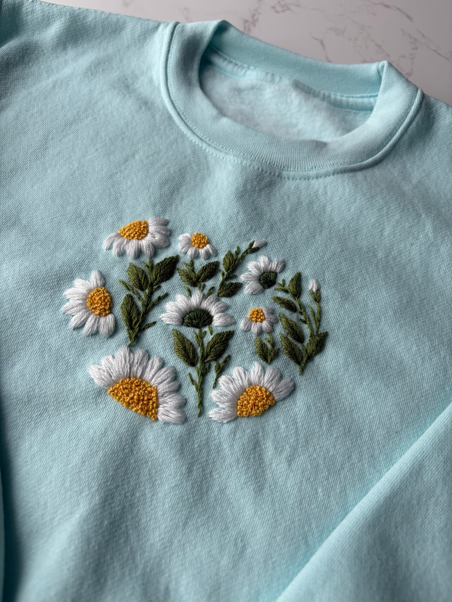 Aqua Blue Daisy jumper