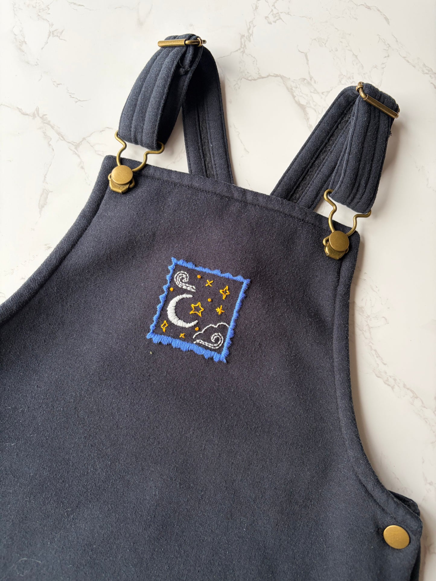 Night Stamp Dungarees Dress