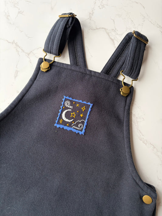 Night Stamp Dungarees Dress