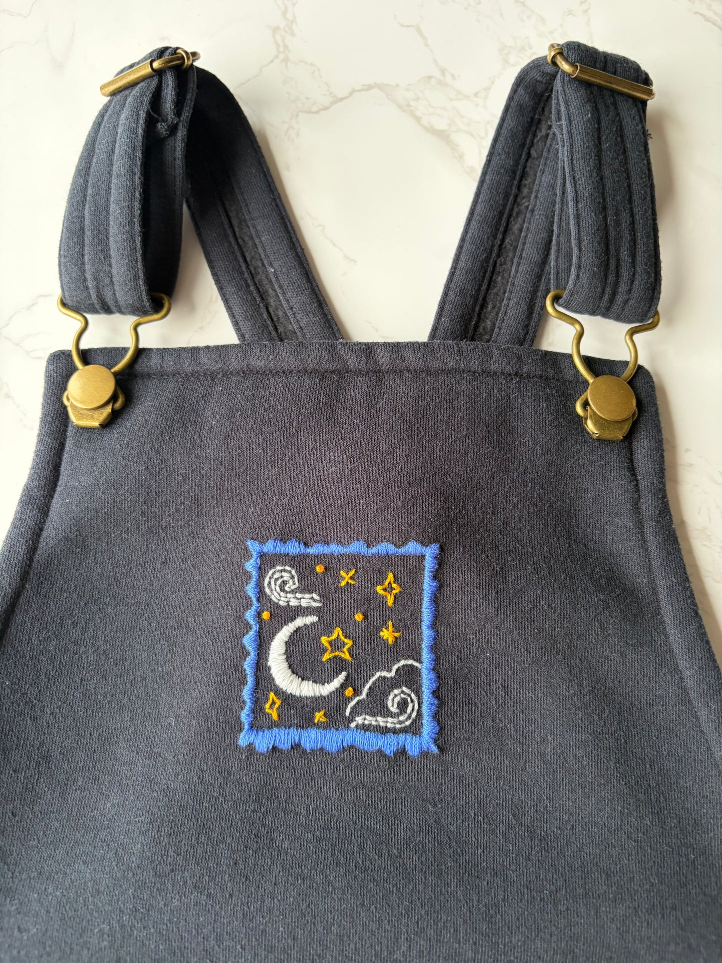 Night Stamp Dungarees Dress