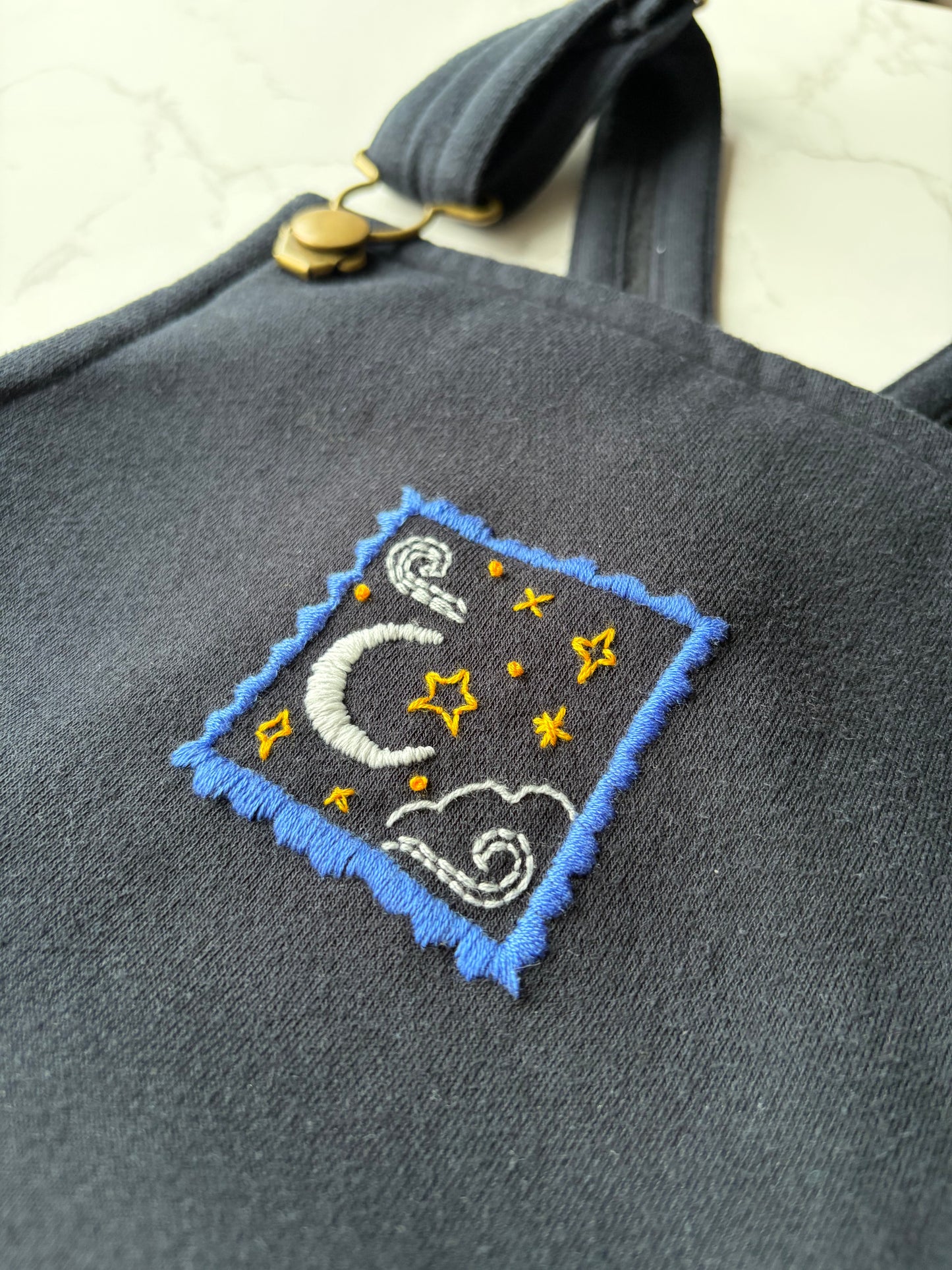 Night Stamp Dungarees Dress